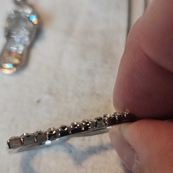 Charms set of 5, silver tone with crystals, including chain, NWOT - Picture 4 of 16